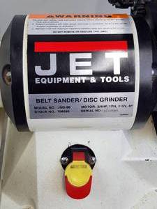 lot 1 image: Jet Dual Belt Sander  Disk Sander Woodworking Unit