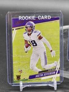 lot 80 image: (3) Minnesota Vikings WR Justin Jefferson Rookie Cards