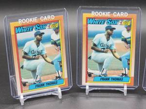 lot 116 image: (3) 1990 Chicago White Sox HOF Great Frank Thomas Rookie Cards