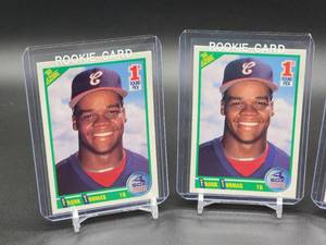 lot 187 image: (3) 1990 Chicago White Sox HOF Great Frank Thomas Rookie Cards