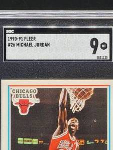 lot 55A image: SGC Graded 1990 Fleer Basketball Michael Jordan Card #26