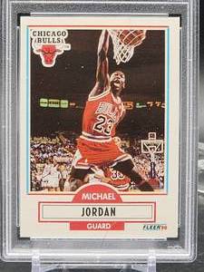 lot 20A image: PSA Graded 1990 Fleer Basketball Michael Jordan Card #26