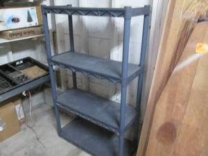 Plastic 4-tier storage shelf.