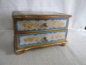Hand painted Wood musical jewelry box