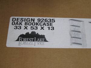 Oak bookcase in box