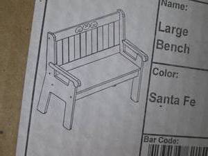 Large wooden bench on original box