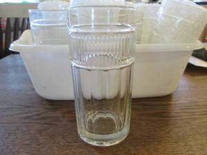 Set of 10 Glass Drinking Glasses.