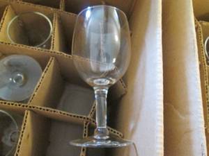 Vintage 10pc Crystal Wine Glasses .
