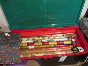 Assorted Wrapping Paper Ribbon Etc