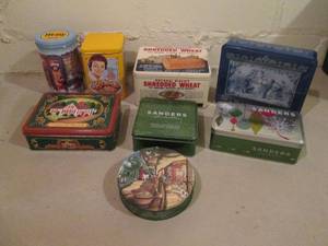 Assorted Tins with Lids.