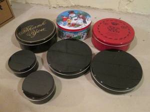 Assorted Tins with Lids.