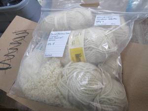 Assorted Skeins Oyster White Yarn.