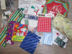 Assorted Gift Bags and Boxes.