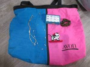 Assorted Avon Jewelry and Bag.