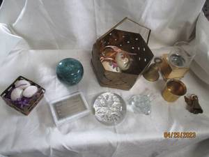 Brass tone and glass decor