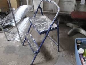Blue metal Folding step stool