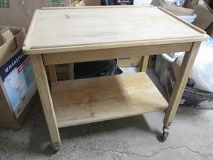 Wooden Rolling kitchen cart
