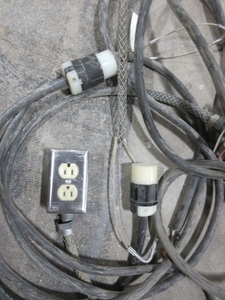 lot 235 image: ELECTRICAL DROPS PLUS EXTRA WIRE AND CONTAINER