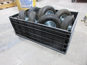 lot 257 image: BIN OF PNUEMATIC WHEELS