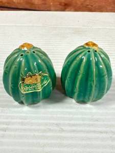 lot 2 image: Rosemeade Pottery Salt & Pepper Pumpkin