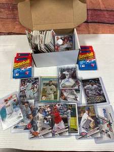 lot 23 image: Box of Misc. Baseball Cards & Unopened Packs