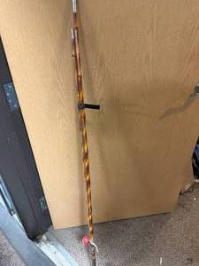 lot 34 image: Old School Bamboo Fishing Rod 104 Inches Long
