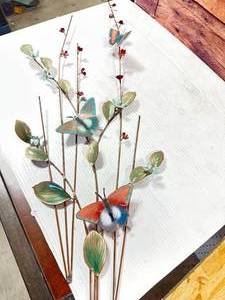 lot 57 image: Bovano of Cheshire Butterfly Copper Wall Art 29 Inches Long