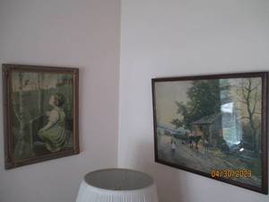 lot 118 image: (2) Antique framed paintings with a...