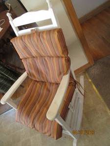 lot 120 image: Solid Wood white rocking chair (inc...