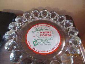 lot 127 image: Heavy glass vintage Advertisement Ashtray,