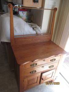 lot 189 image: Antique wooden Wash Commode cabinet...