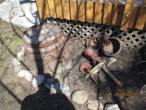 lot 196 image: Antique Cast Iron hand pump and wat...