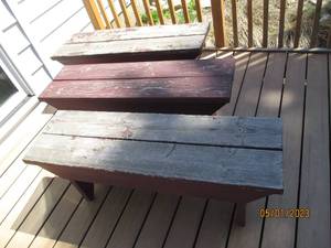 lot 198 image: Set of 4-redwood style wooden outdo...