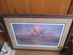 lot 225 image: Autumn Wings framed and double ma...