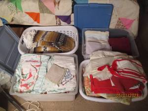 lot 230 image: (2) covered storage totes and (2) l...