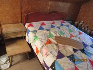 lot 231 image: Vintage Light toned wood end table ...