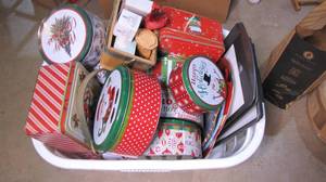 lot 271 image: Christmas tins...
