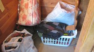 lot 110 image: entire contents of upstairs closet...