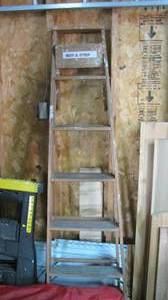 lot 17 image: wooden step ladder 6ft...