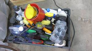 lot 377 image: containers full of misc. fluids...