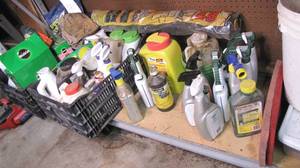 lot 382 image: entire shelf with fertilizer, soil,...