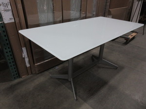 lot 209 image: GLASS TOP WORK TABLE