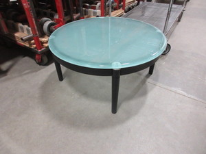 lot 210 image: PETITE GLASS TOP COFFEE TABLE