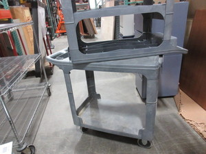 lot 107 image: RUBBERMAID ROLLING UTILITY CARTS