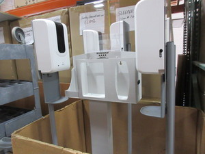 lot 108 image: BOWMAN FREE STANDING HAND SANITIZER UNITS
