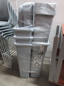 lot 128 image: GRAY RECYCLE CONTAINERS