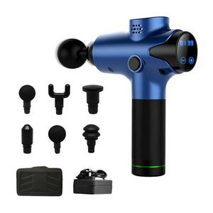 lot 11 image: New  NHT 20-Speed Massage Gun with 6 Attachments and Carry Case - Blue