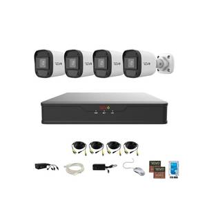 lot 111 image: New  REVO America Ultra Hybrid 1TB DVR Surveillance System with 4 Full HD IndoorOutdoor Bullet Cameras (MSRP $329.99)
