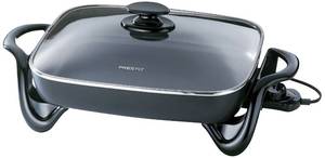 lot 97 image: New  Presto 16 x 13 Jumbo Skillet with Glass Lid - MSRP $67.99