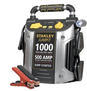 lot 62 image: New  Stanley 500-Amp Jump Starter - MSRP $134.99